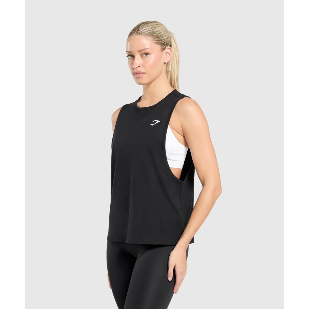 NWT Gymshark Training Drop Arm XS Black Tank Top Sleeveless Athletic Sold Out